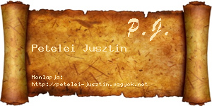 Petelei Jusztin névjegykártya